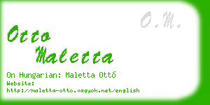 otto maletta business card
